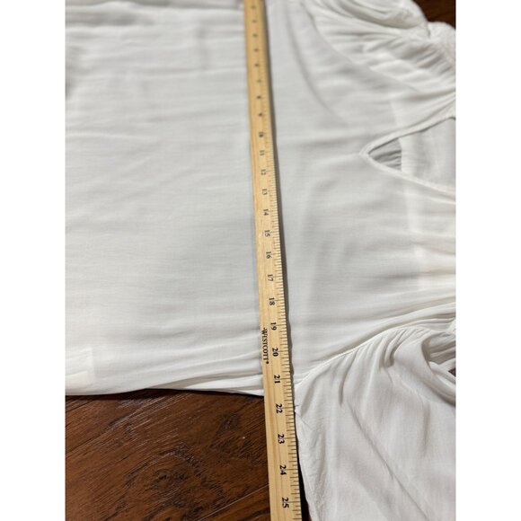 Ellen Tracy Womens Top White Boho Blouse With Embroidered Detail Size M - Picture 7 of 11